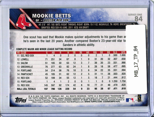 Mookie Betts 2016 Topps #84