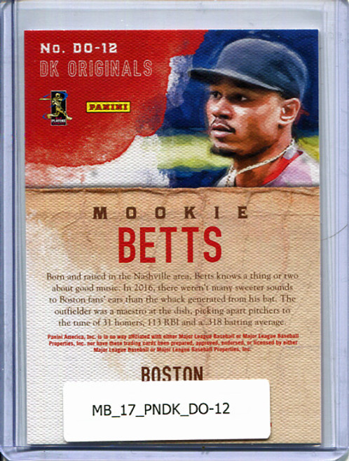 Mookie Betts 2017 Diamond Kings, DK Originals #DO-12