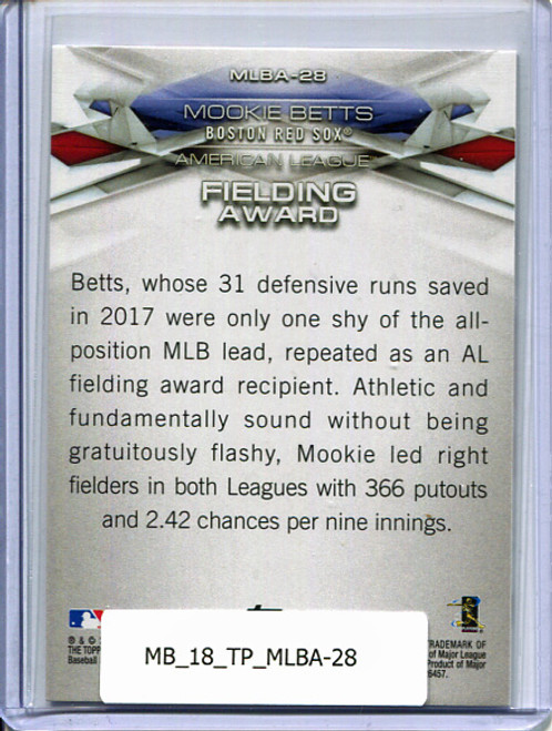 Mookie Betts 2018 Topps, MLB Awards #MLBA-28