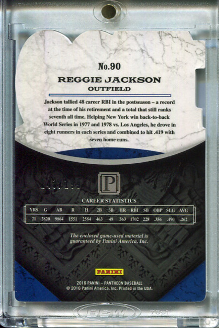 Reggie Jackson 2016 Pantheon, 1500 RBI Club Materials #90 (#143/199)