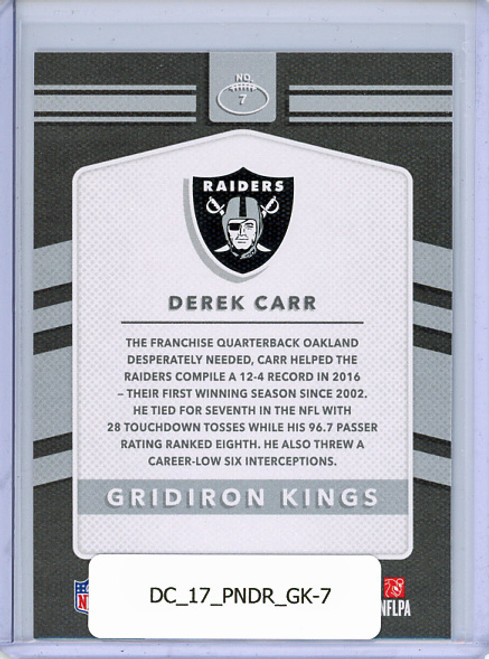 Derek Carr 2017 Donruss, Gridiron Kings #7