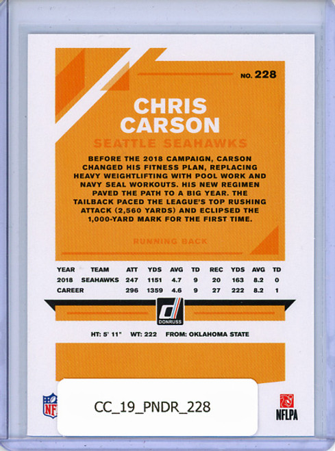 Chris Carson 2019 Donruss #228