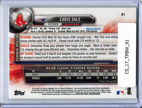 Chris Sale 2017 Bowman #91