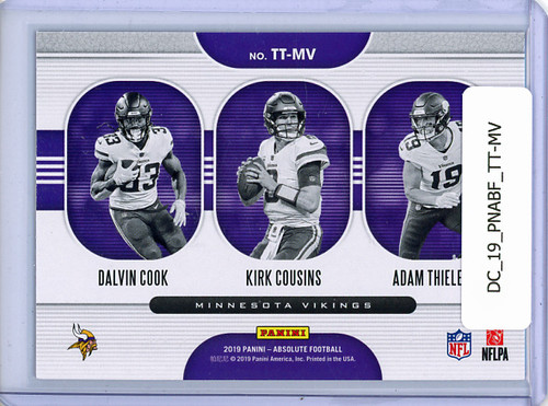 Dalvin Cook, Kirk Cousins, Adam Thielen 2019 Absolute, Team Trios #TT-MV