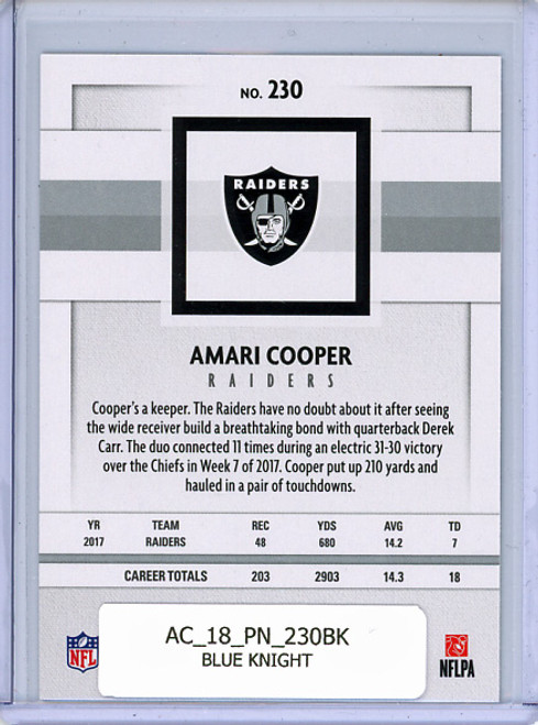 Amari Cooper 2018 Panini #230 Blue Knight