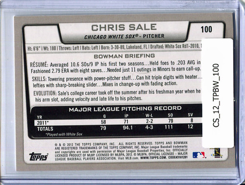 Chris Sale 2012 Bowman #100