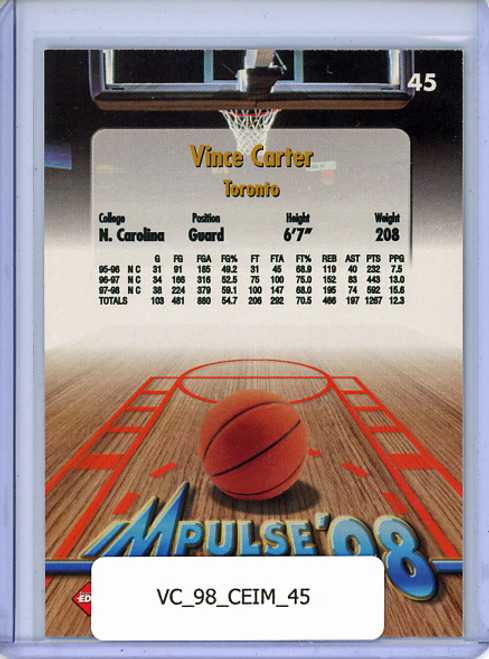 Vince Carter 1998 Collector's Edge Impulse #45 All-Rookie Team