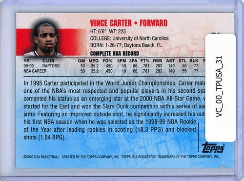 Vince Carter 2000 Topps USA #31