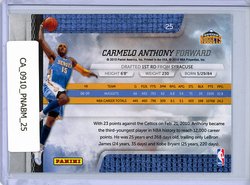 Carmelo Anthony 2009-10 Absolute #25 Retail