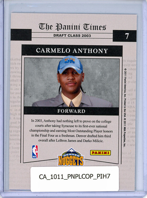 Carmelo Anthony 2010-11 Playoff Contenders Patches, Place in History #7