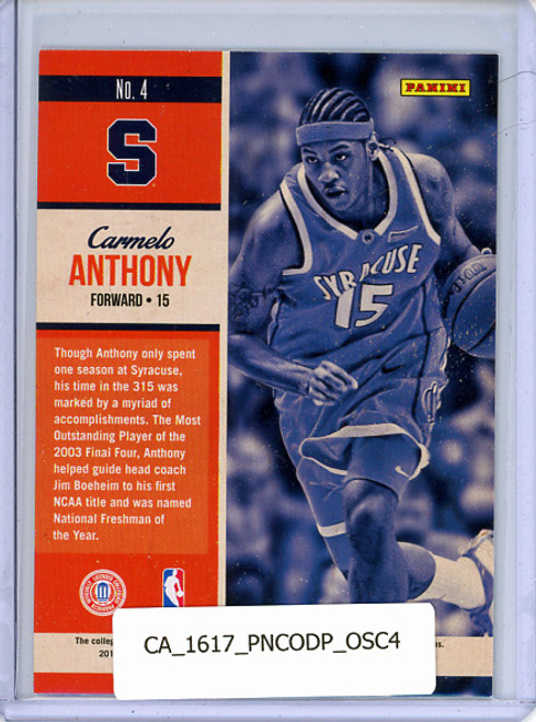 Carmelo Anthony 2016-17 Contenders Draft Picks, Old School Colors #4
