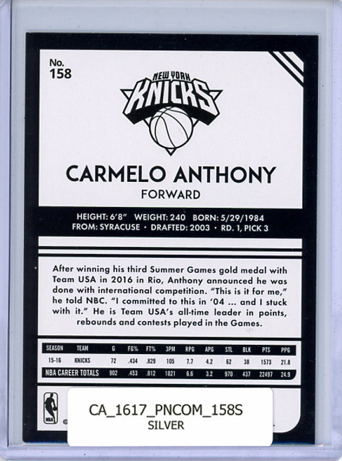 Carmelo Anthony 2016-17 Complete #158 Silver