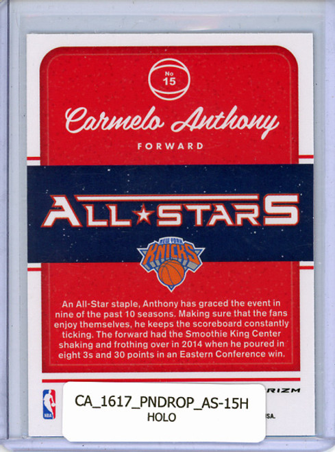 Carmelo Anthony 2016-17 Donruss Optic, All-Stars #15 Holo