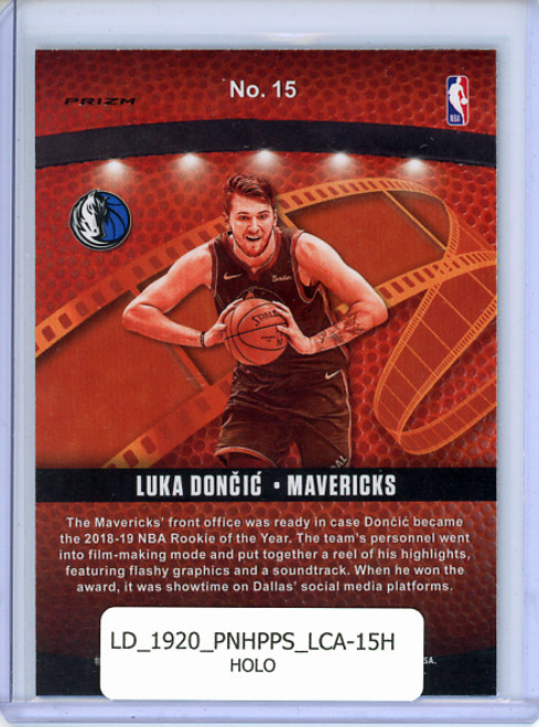 Luka Doncic 2019-20 Hoops Premium Stock, Lights Camera Action #15 Holo
