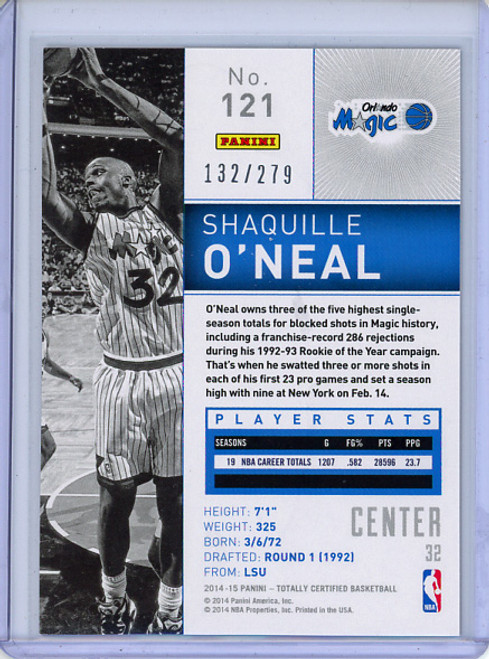 Shaquille O'Neal 2014-15 Totally Certified #121 Platinum Red (#132/279)