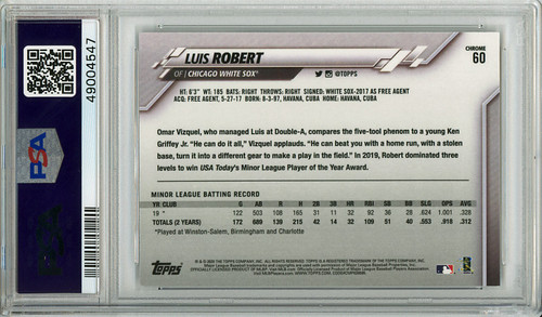 Luis Robert 2020 Topps Chrome #60 PSA 9 Mint (#49004547)