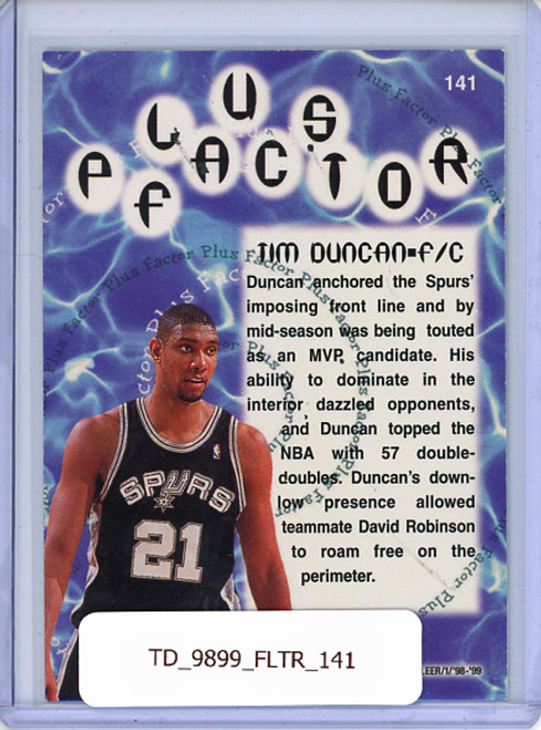 Tim Duncan 1998-99 Tradition #141 Plus Factor