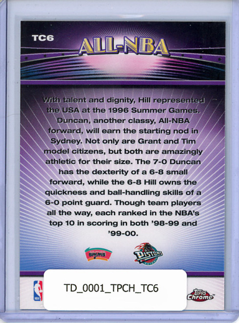 Tim Duncan, Grant Hill 2000-01 Topps Chrome, Combos #TC6 All-NBA