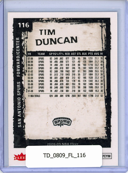 Tim Duncan 2008-09 Fleer #116