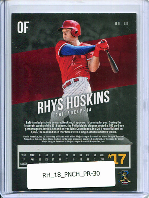 Rhys Hoskins 2018 Chronicles, Prestige #30