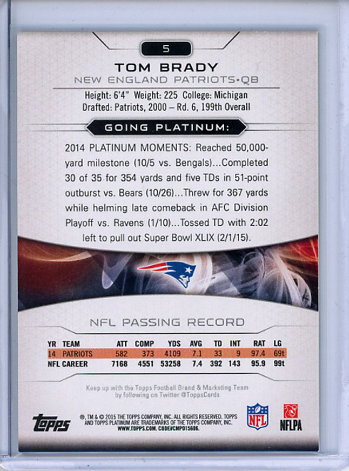 Tom Brady 2015 Platinum #5 Gold (1)