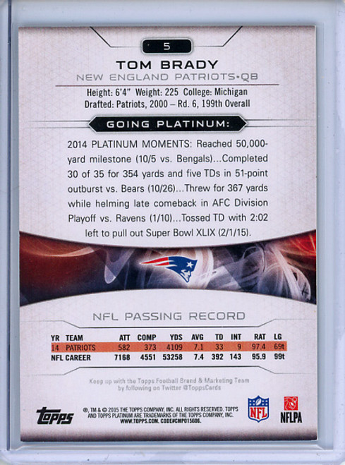 Tom Brady 2015 Platinum #5 Gold (2)