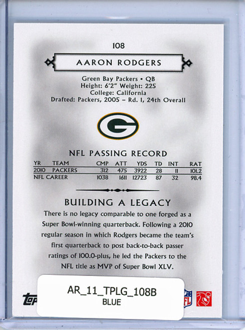 Aaron Rodgers 2011 Legends #108 Blue