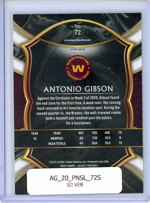 Antonio Gibson 2020 Select #72 Concourse Silver