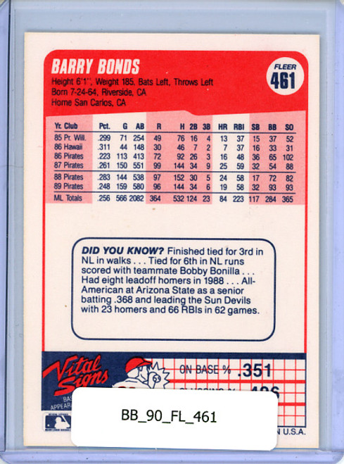 Barry Bonds 1990 Fleer #461