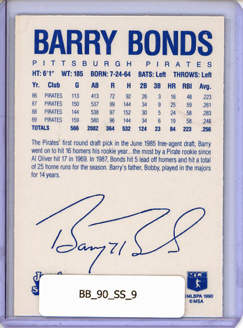 Barry Bonds 1990 Sunflower Seeds #9