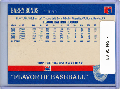 Barry Bonds 1991 Pepsi Superstar #7