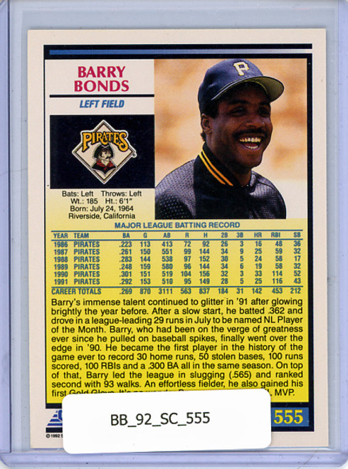 Barry Bonds 1992 Score #555