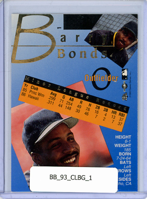 Barry Bonds 1993 Classic Best Gold #1
