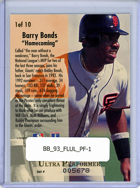 Barry Bonds 1993 Ultra, Performers #1