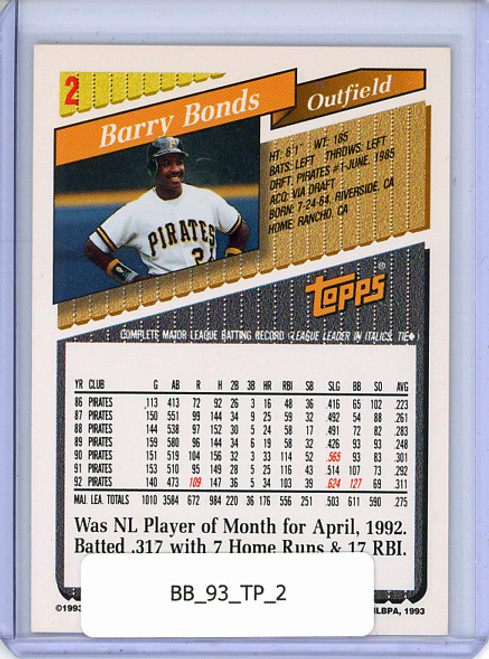 Barry Bonds 1993 Topps #2