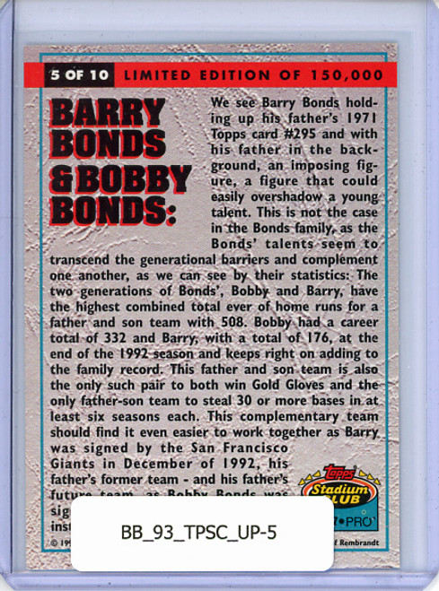 Barry Bonds, Bobby Bonds 1993 Stadium Club, Ultra-Pro #5