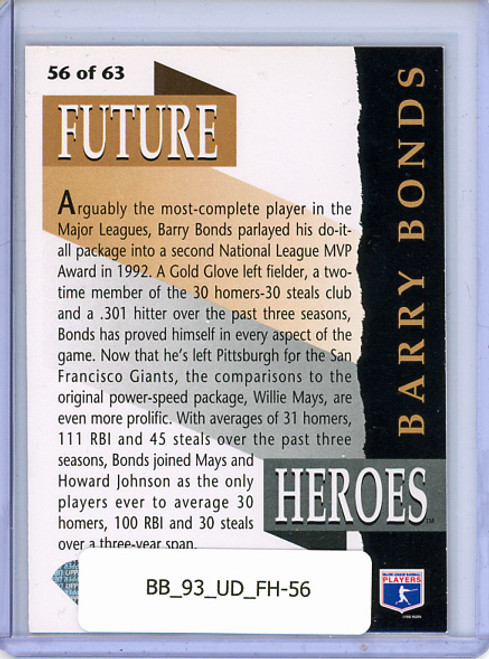 Barry Bonds 1993 Upper Deck, Future Heroes #56