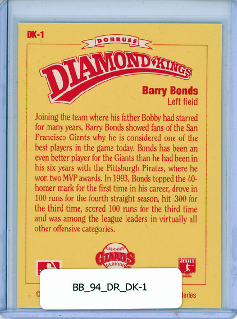 Barry Bonds 1994 Donruss, Diamond Kings #DK-1