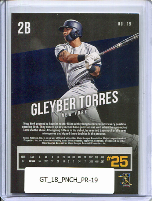 Gleyber Torres 2018 Chronicles, Prestige #19