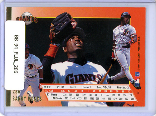 Barry Bonds 1994 Ultra #286