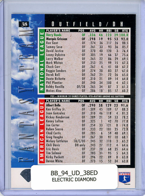 Barry Bonds 1994 Upper Deck #38 Fantasy Team Electric Diamond