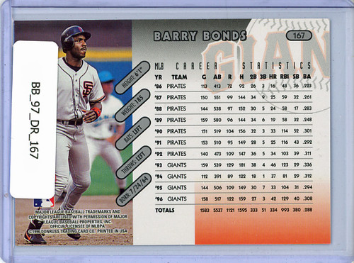 Barry Bonds 1997 Donruss #167