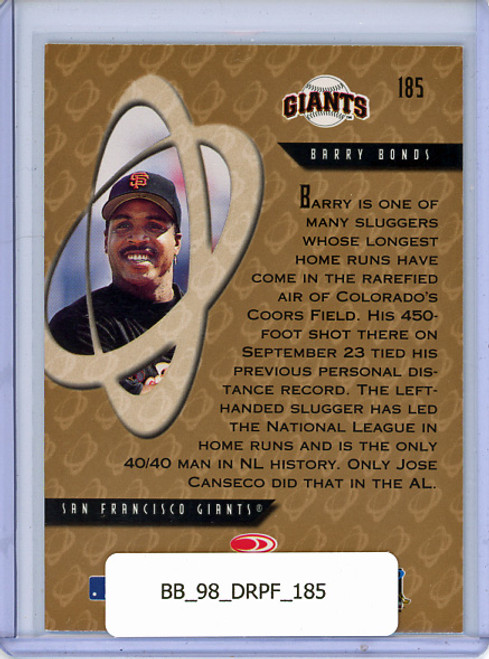 Barry Bonds 1998 Donruss Preferred #185 Preferred Power Grandstand