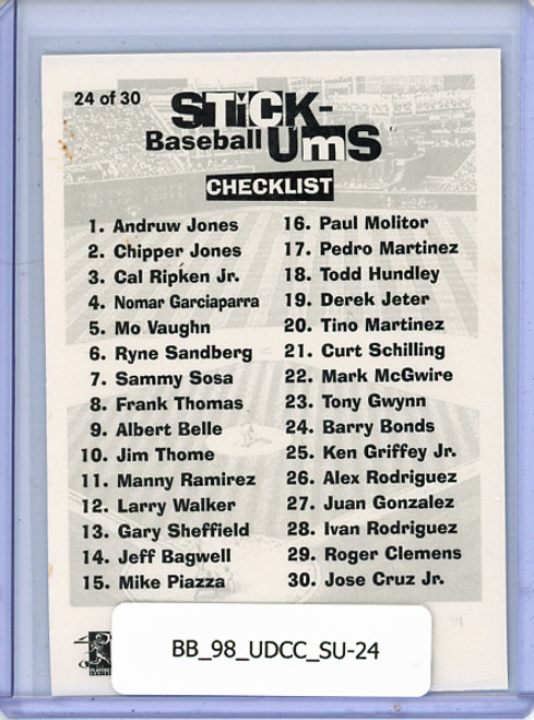Barry Bonds 1998 Collector's Choice, Stick 'Ums #24