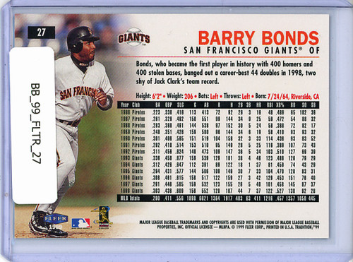 Barry Bonds 1999 Tradition #27