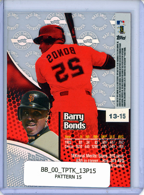 Barry Bonds 2000 Topps Tek #13 Pattern 15