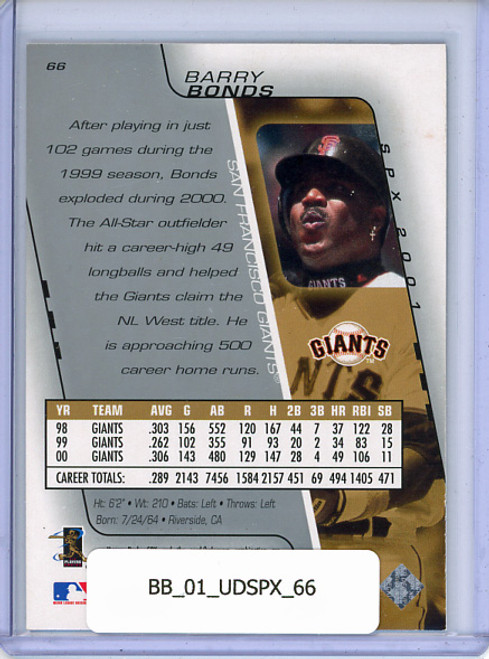 Barry Bonds 2001 SPx #66