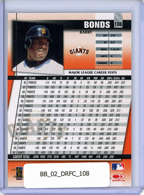 Barry Bonds 2002 Donruss Fan Club #108