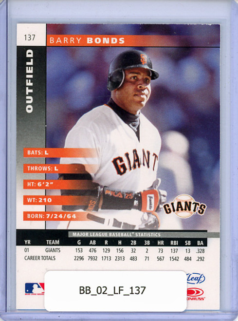 Barry Bonds 2002 Leaf #137