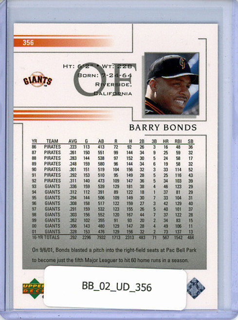 Barry Bonds 2002 Upper Deck #356